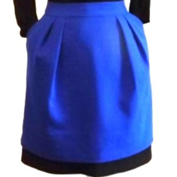 Vince Camuto Dresses & Skirts - Vince Camuto Mini skirt Layered Pencil Size 8 Royal Blue & Black Business Career